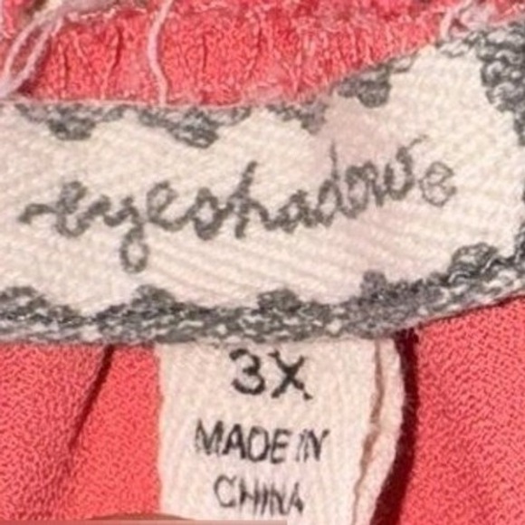 Crochet Neckline Pink Tunic Top Blouse Casual Summer Boho 3/4 Sleeve Womens - Picture 6 of 7